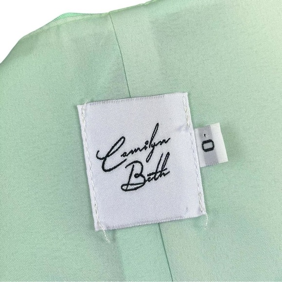 Camilyn Beth Colorblock Pleated Bridesmaids Cocktail Dress Mint Teal Size 0 - Picture 6 of 8